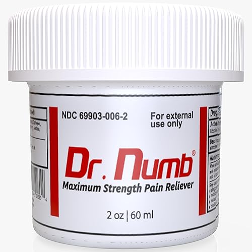 Dr. Numb Crema anestésica tópica de lidocaína al 5% - Crema anestésica tópica de máxima fuerza para tatuajes sin dolor, piercing, depilación con