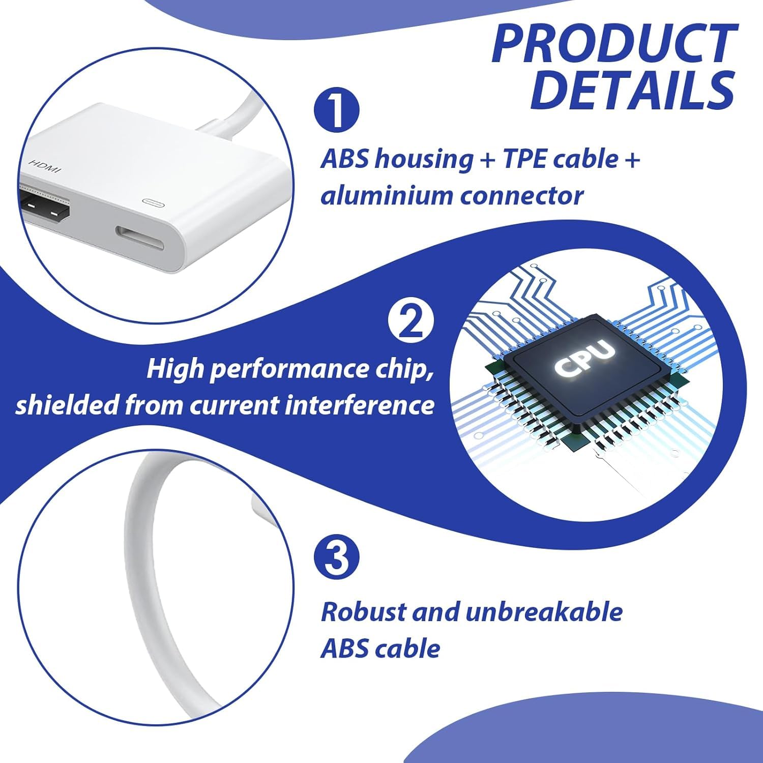 Adattatore USB C a HDMI 4K a 60Hz per iPhone 15/16, convertitore AV digitale certificato MFi con PD da 100 W per MacBook Pro/Air, iPad Pro, iMac, Galaxy S25/S24 e altri