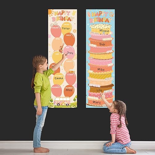 Miniatura 5 de Tabla de pósteres de feliz cumpleaños, decoración de tablero de anuncios de cumpleaños, estilo retro, bohemio, cumpleaños, aula, puerta, decoración
