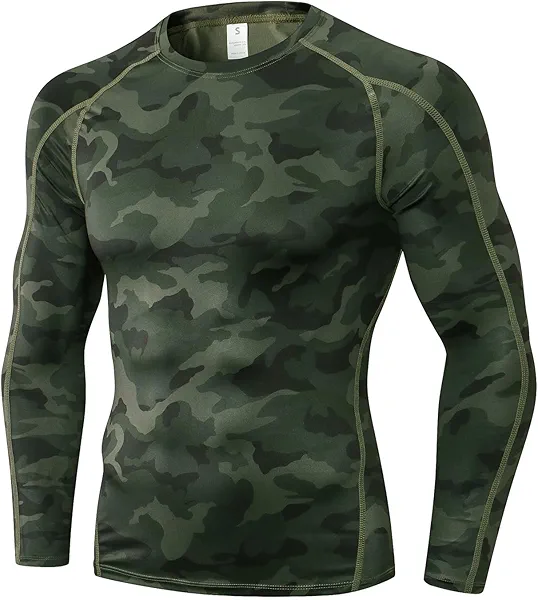 1/3 Pack Men's Compression Shirts Long Sleeve Athletic Workout Base Layer Quick Dry Fit Basketball Football Tops Undershirts