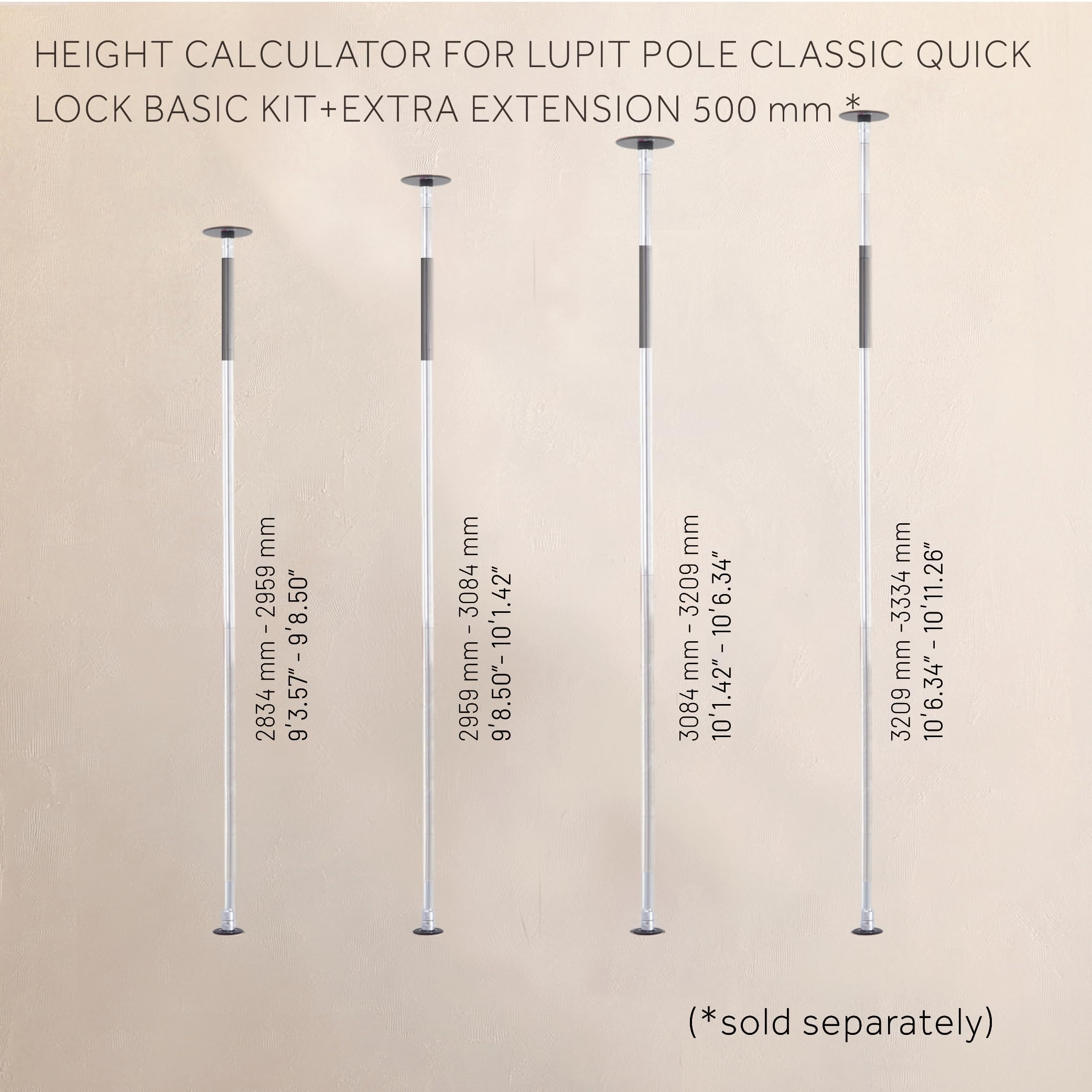 LUPIT Classic G2 Quick Lock - Portable Dance Pole for Home - Spinning & Static Mode - Professional Pole Dancing Pole for Apartment, Club, Party, Pub - Easy Installation - No Drilling: 42 mm Stainless Steel