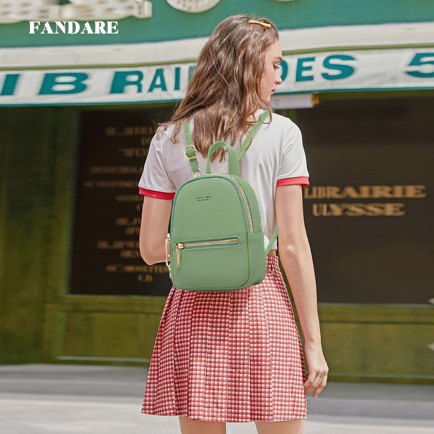 FANDARE Zaino Donna Piccolo Borsa a tracolla Zaino Pelle Zainetto Zaino Casual Borsa Zaino Elegante Zainetti Borsa da scuola Viaggio Daypacks