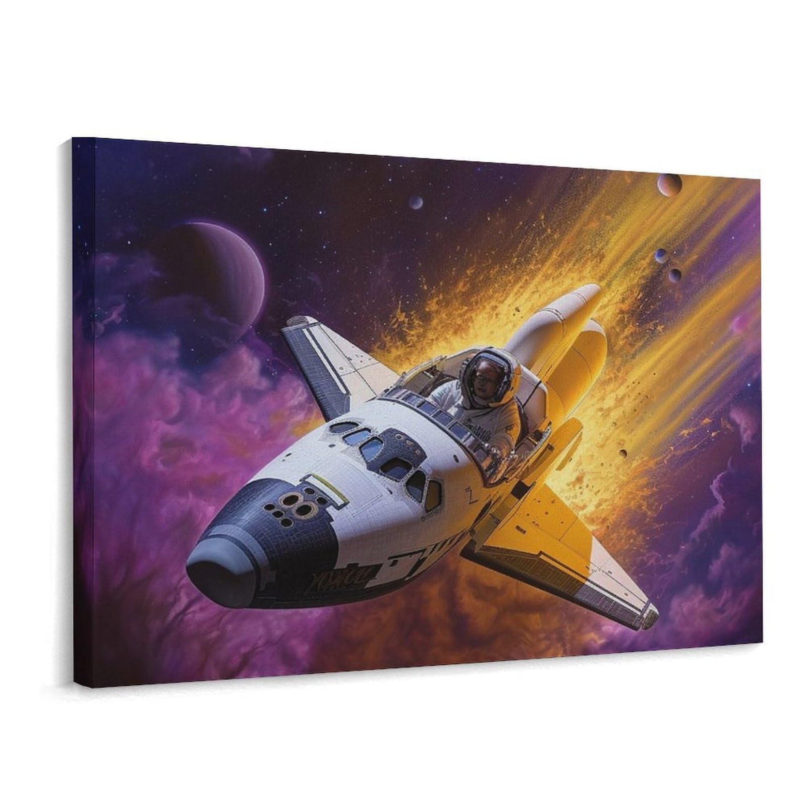 Canvas Wall Art for Living Room Prints Aesthetic Poster Canvas Paintings Prints Space Shuttle in Space Pictures ArtWork Office Wall Decor Modern Abstract Wall Art for Bedroom Home Decor 30x40 Cm