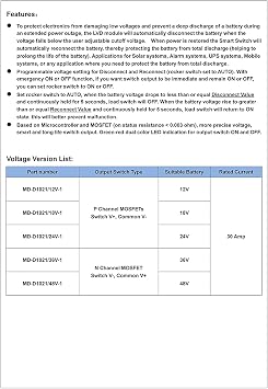 OONO 18V/ 30Amp LVD Low Voltage Disconnect Module.
