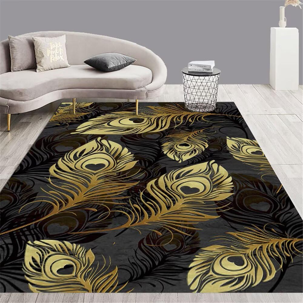 Alfombra pasillo de diseño rectangular nero grigio 60x90cm con acabado sin pelo