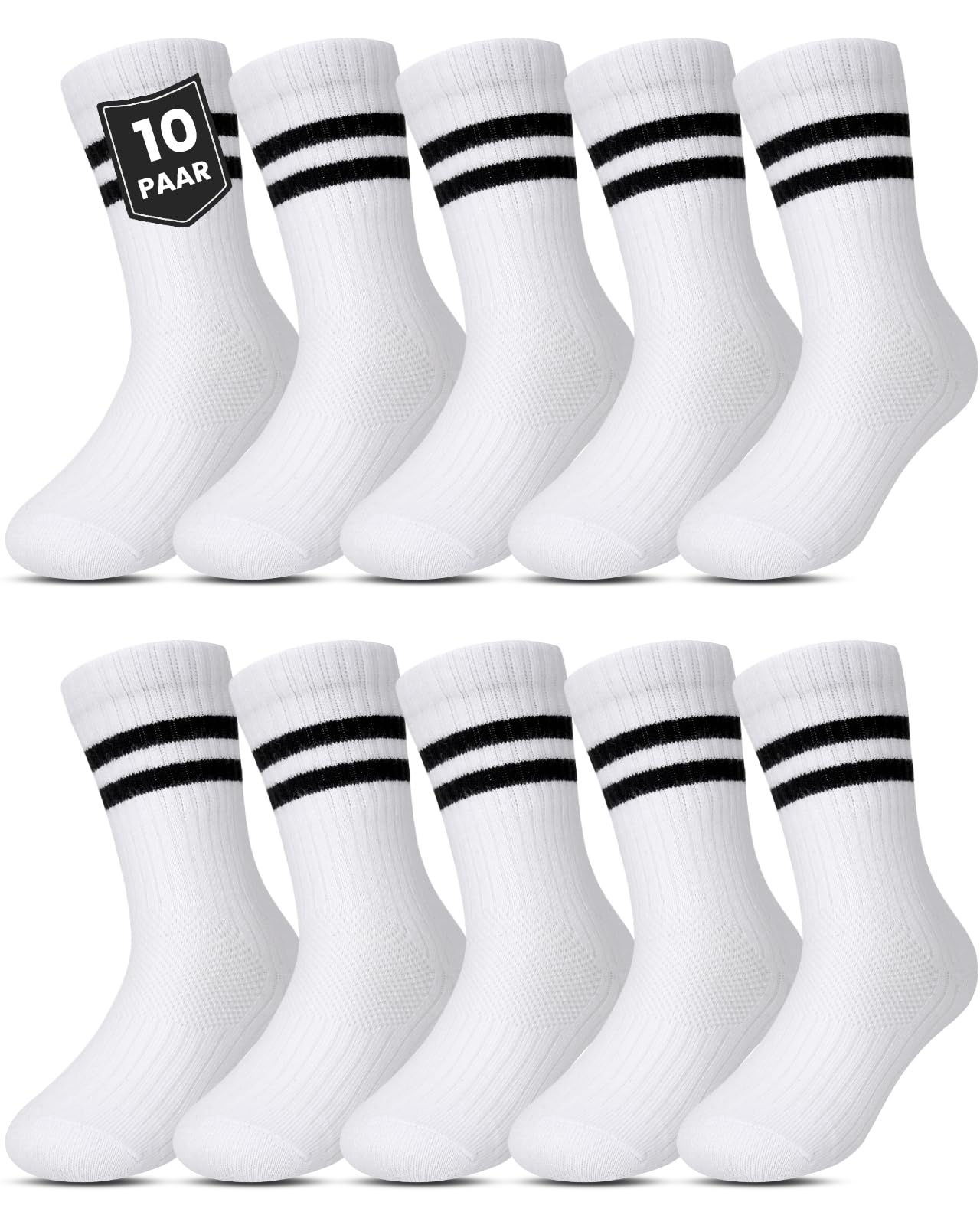 Kyopp 5/10 Paar Socken Kinder Jungen und Mädchen Knöchelsocken Atmungsaktiv Sneaker Gestreift Crew Socks | Kinder, Jungen und Mädchen, Sneaker, Gestreift, Atmungsaktiv
