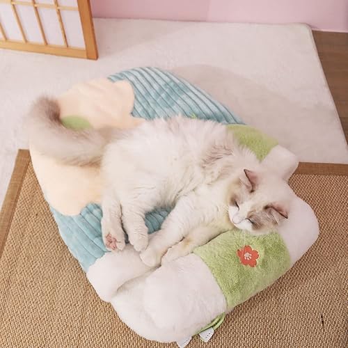 Miniatura 2 de Linda casa de mascotas, saco de dormir Sakura para gatos con almohada, bonita cama para gatos, cama calmante para perros, suministros para mascotas