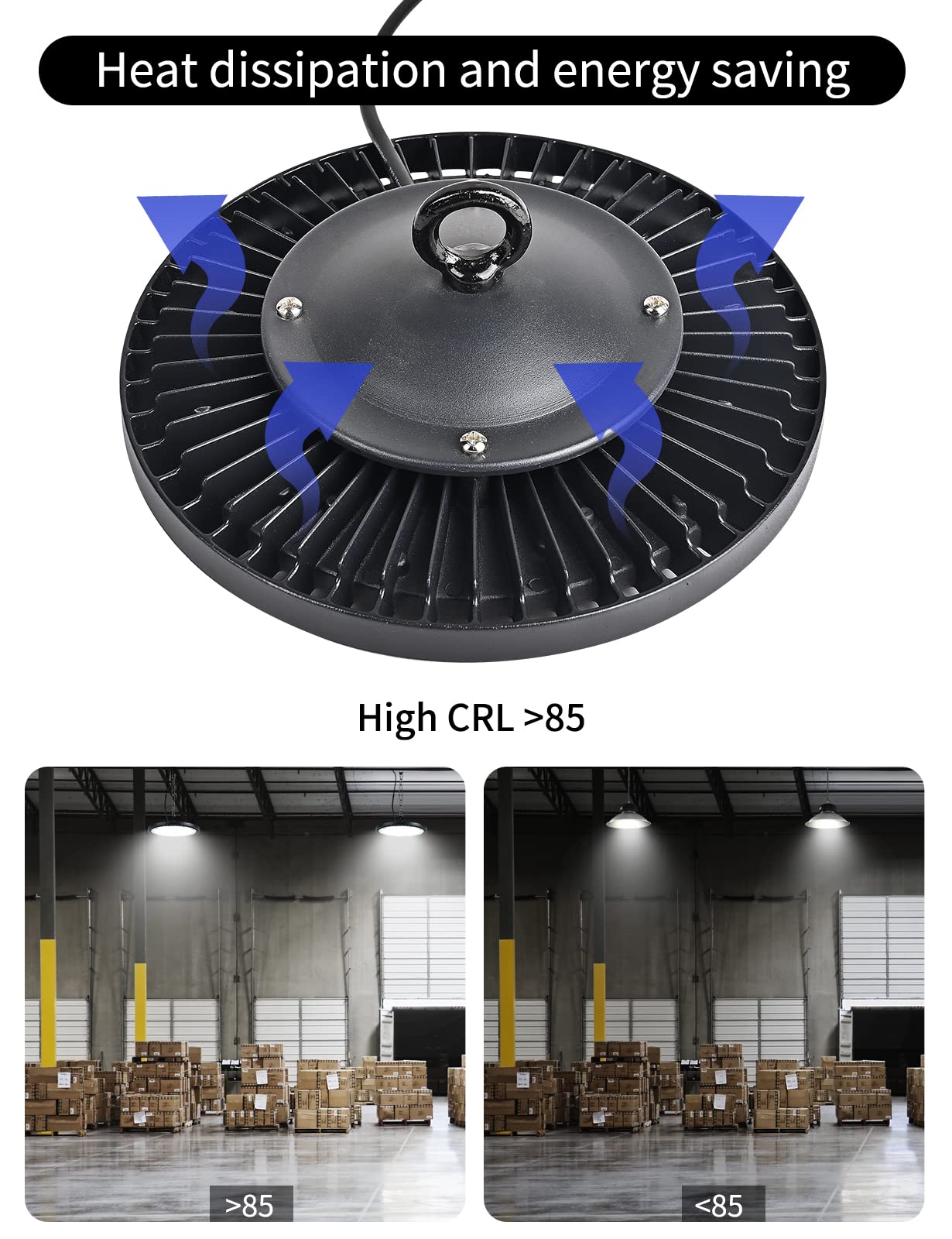 100W LED UFO High Bay Light, 10000LM Industrial Led Reflektor, IP65 Wodoodporny UFO LED Kryty reflektor 6000-6500K Zimna biel Led Warsztat UFO do Garażu Fabryka Hale (1 szt., 100W)
