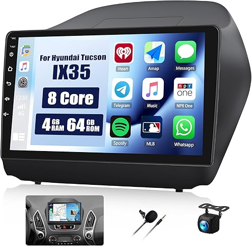 Miniatura 10 de [4+128GB] Android 15 Car Stereo para Hyundai Tucson IX35 2010-2015 con CarPlay Android Auto, pantalla de 10.1 pulgadas Radio de coche con Bluetooth