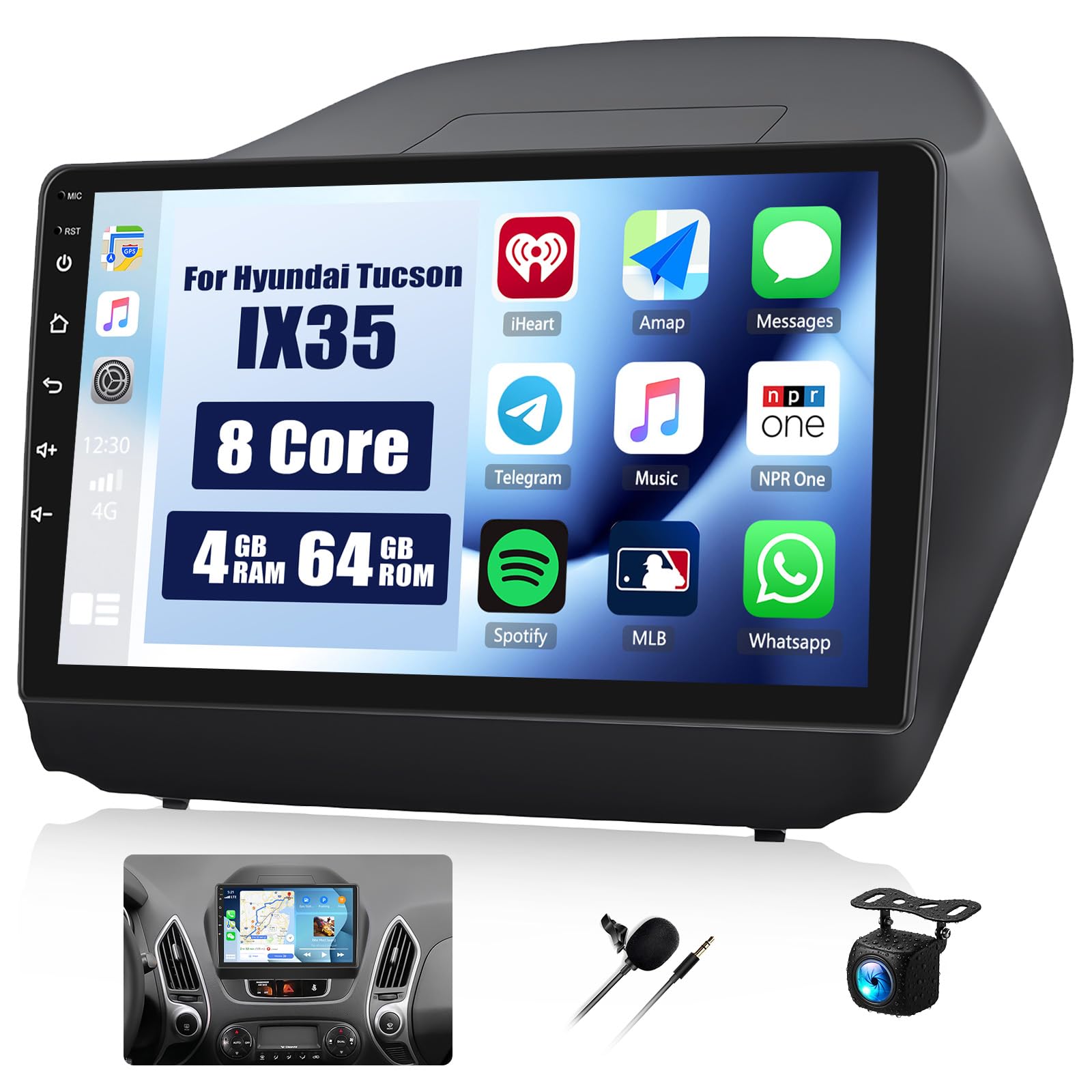 Amazon.com: GOHHDL 4+64G/8-Core Android 13 Car Stereo for Hyundai