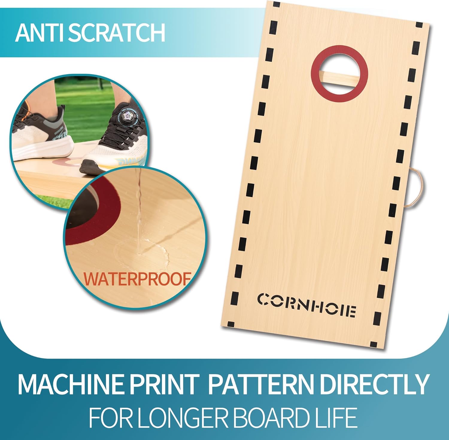Cornhole Boards Set Regulation Size - 4'x2' Premium Solid Wood Corn Hole Toss Game with 8 Bean Bags