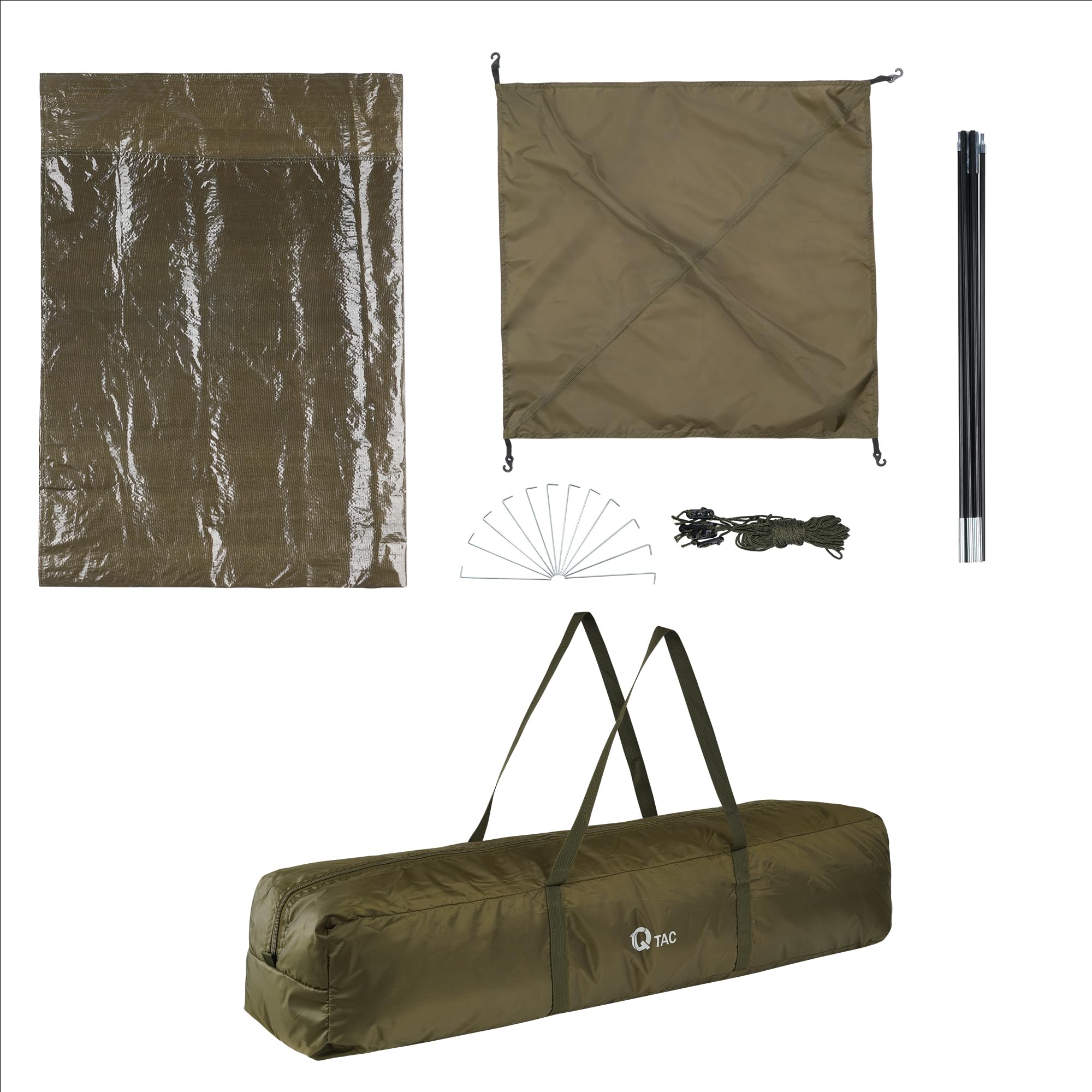 Pro-BAU-Tec – Bivvy Uhatex – Delantero Abierto, 2 Mann – Tienda, Uhatex – 250 cm x 250 cm x 160 cm, Columna de Agua 5000 mm