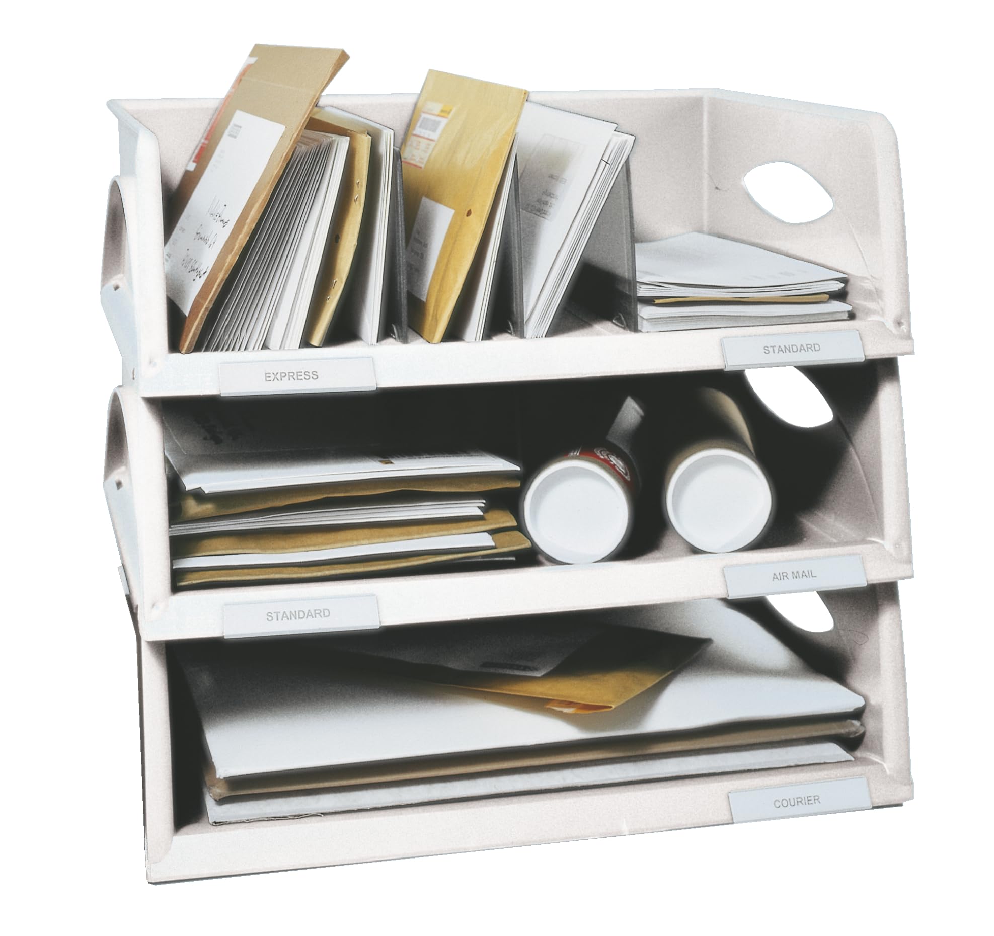 Leitz Ablagekorb Querformat A4 Maxi, 4er Pack, Ideales Sortier- und Ablagesystem für Poststellen und Kopierräume, Grau, Sorty, 52300085