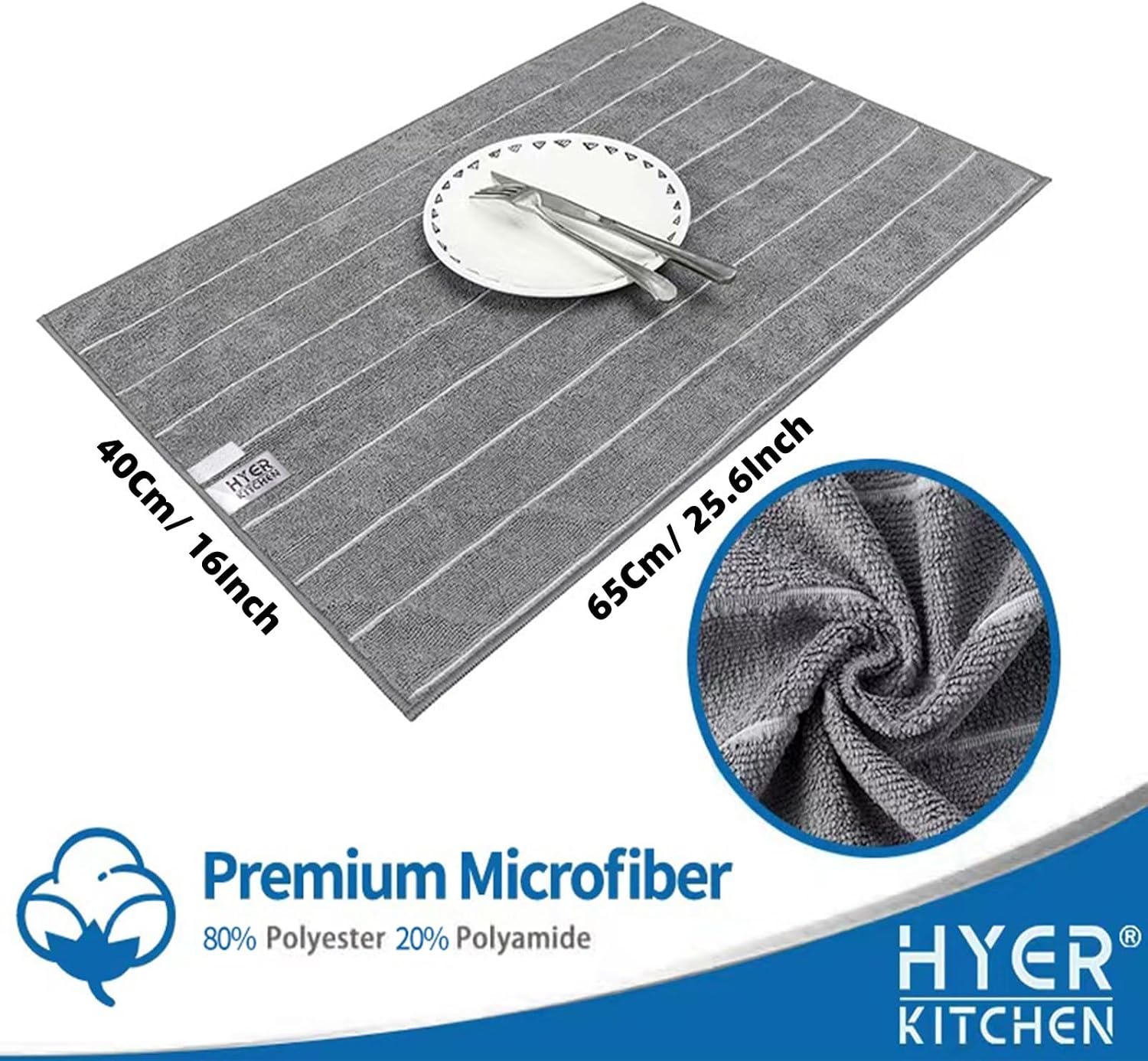 HYER KITCHEN Dish Towels - Soft, Super Absorbent and Lint Free Kitchen Towels - Dish Towels for Drying Dishes - Decoration for Kitchen and Home - 4Pack, 26 x 16 Inch, Geometry