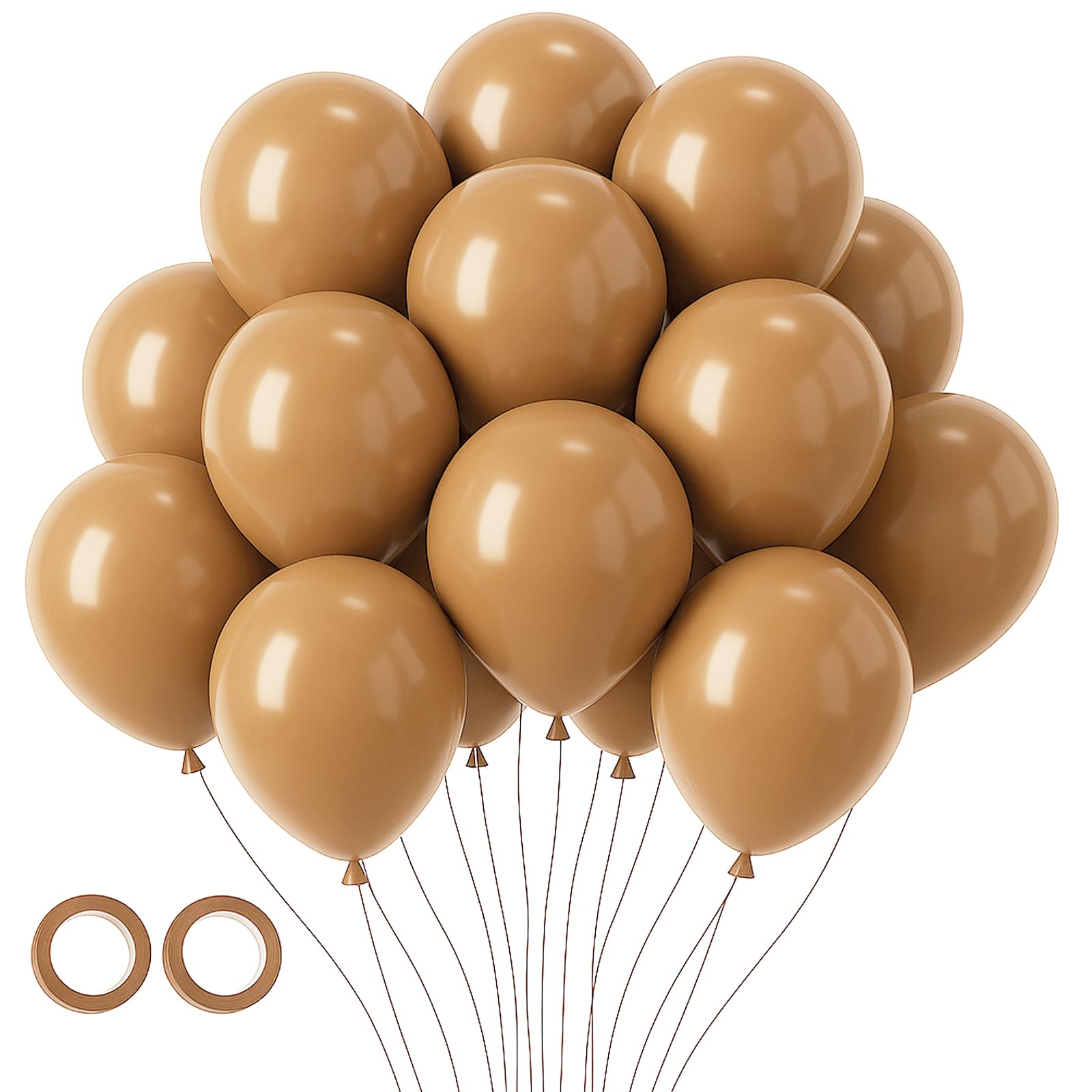 Voircoloria 105pcs Brown Party Latex Balloons, 12inch
