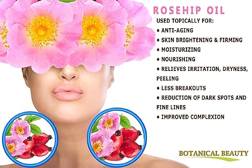 Miniatura 6 de Aceite de rosa mosqueta 100% puro / natural / refinado / sin diluir para el cuidado del rostro, cuerpo, cabello y uñas, 1 onza líquida, 30 mililitros