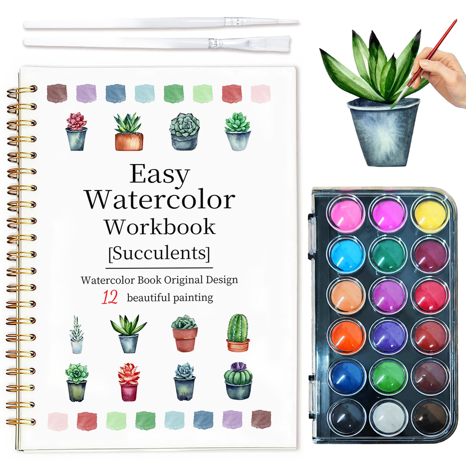 Easy Watercolor Workbook for Beginners - Flower Painting -10