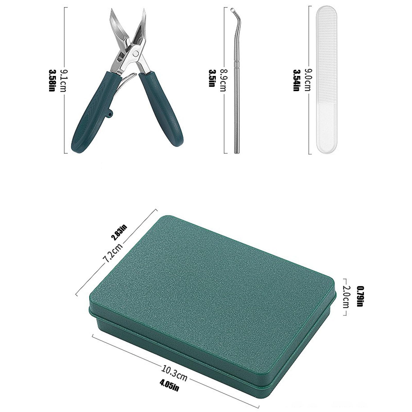 XHLIZHU Wide Jaw Opening Anti-Splash Slanted Nail Clipper, Long Handle Splashproof Three Sets of Eagle Beak Beveled Nail Clippers, for Fingernails and Toenails (2Sets Green)