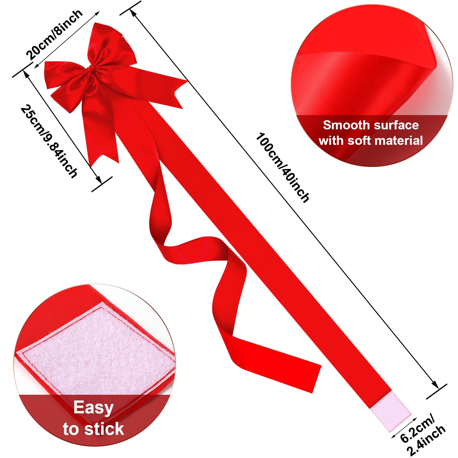 WILLBOND - Cintas de Navidad para gabinete (9 unidades), color rojo