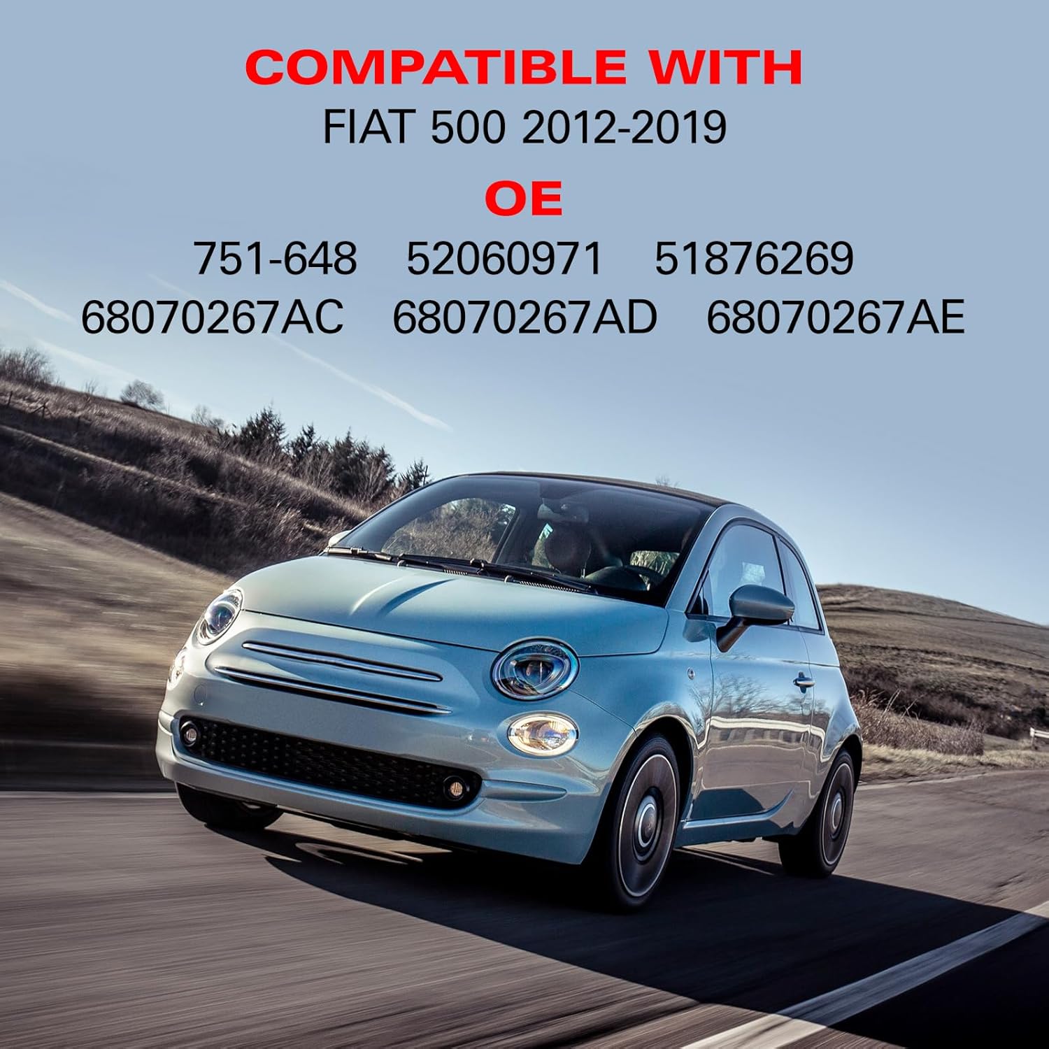 BDFHYK 751-648 Power Window Regulator with Motor Front Left Driver Side Compatible with Fiat 500 2012-2019| 52060971, 51876269, 68070267AC | 2012 2013 2014 2015 2016 2017 2018 2019