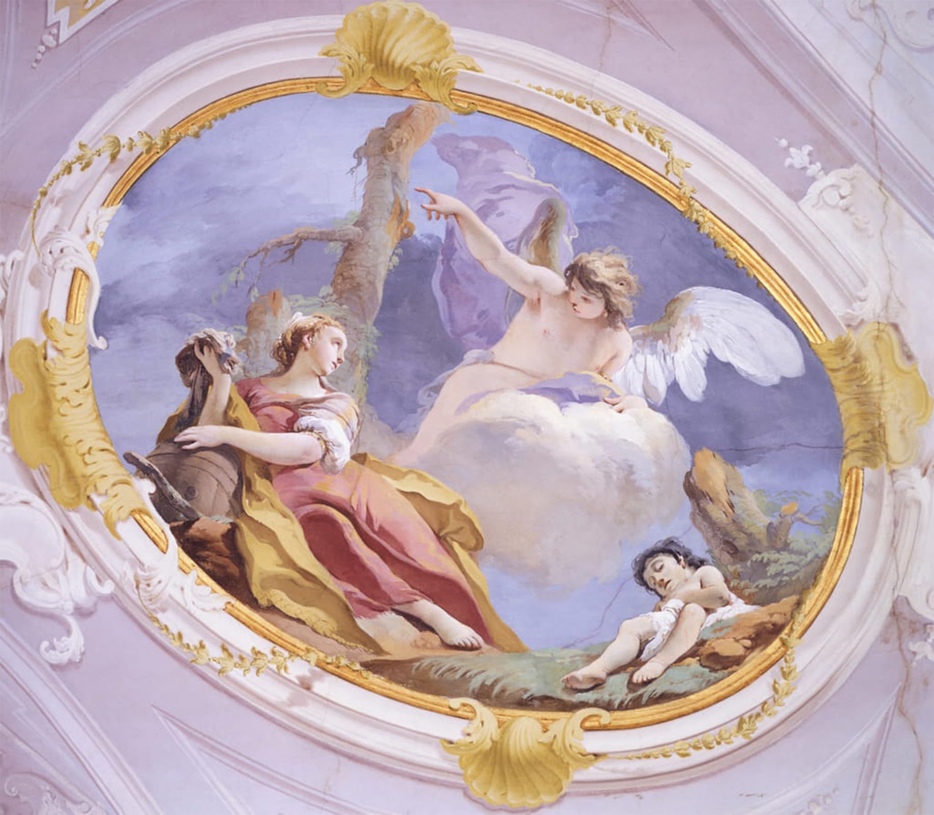 SERENDIPITP Aesthetic Poster Photo Wall Print Retro Picture the Angel Comforts Hagar in Wilderness by Battista Tiepolo Modern Wall Artwork for Home Decor 60x90cm