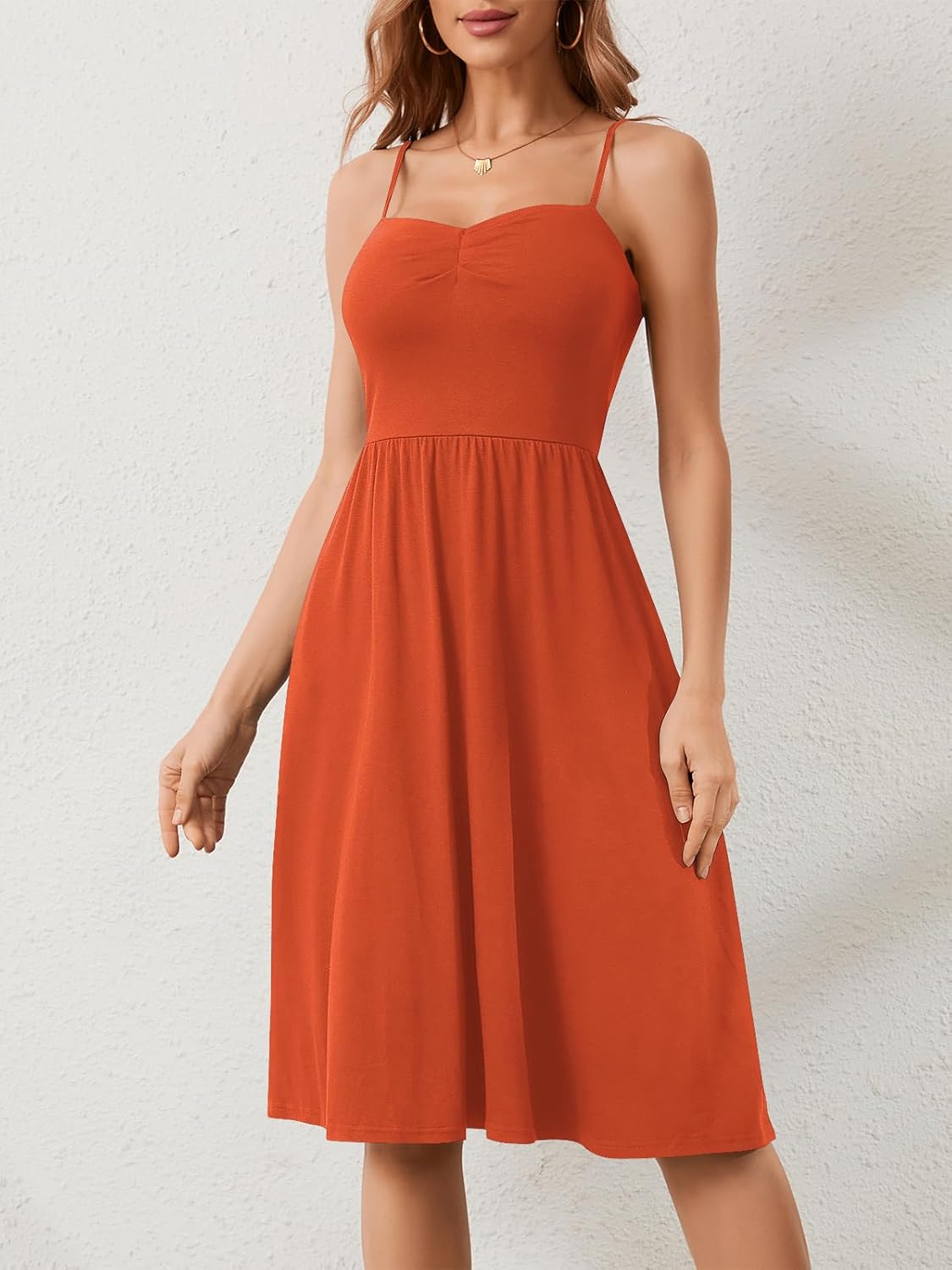 Sundresses for Women 2025 with Pockets Sleeveless Spaghetti Strap Aline Summer Dresses - Image 3