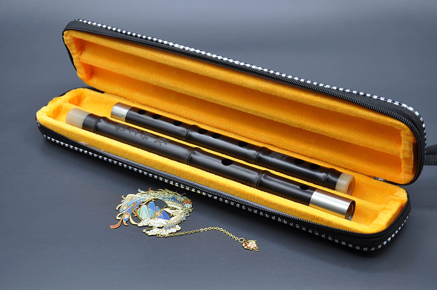 Flauta profesional chino D clave Dizi para principiantes con membrana libre y pegamento conjunto tradicional chino añejo palo de rosa instrumento