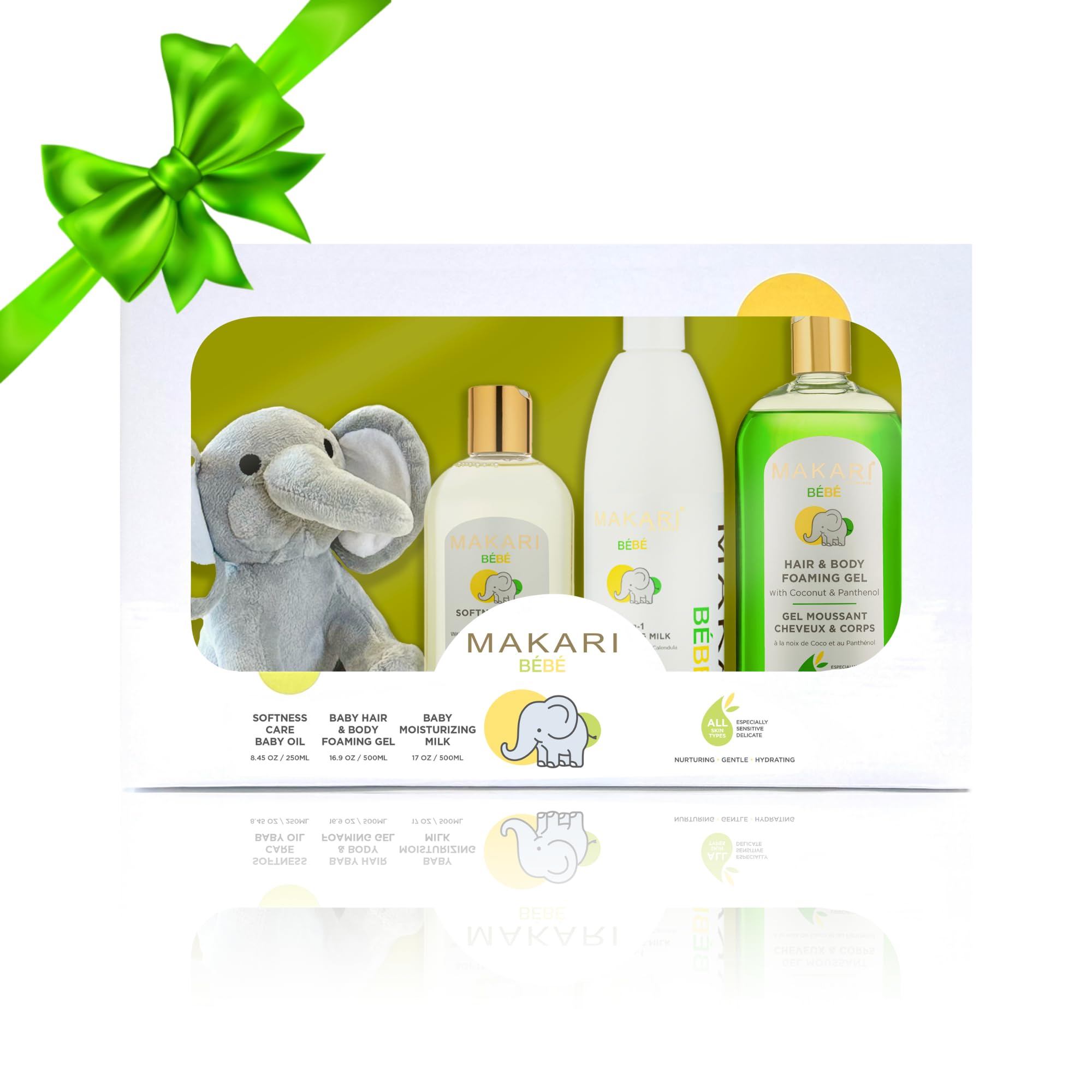 MAKARI Baby Care Set: Bebe Cleansing Milk (500ml), Softness Care Baby Oil & Hair and Body Foaming Gel, Gentle, Nourishing, Hypoallergenic Skincare for Delicate, Sensitive Skin