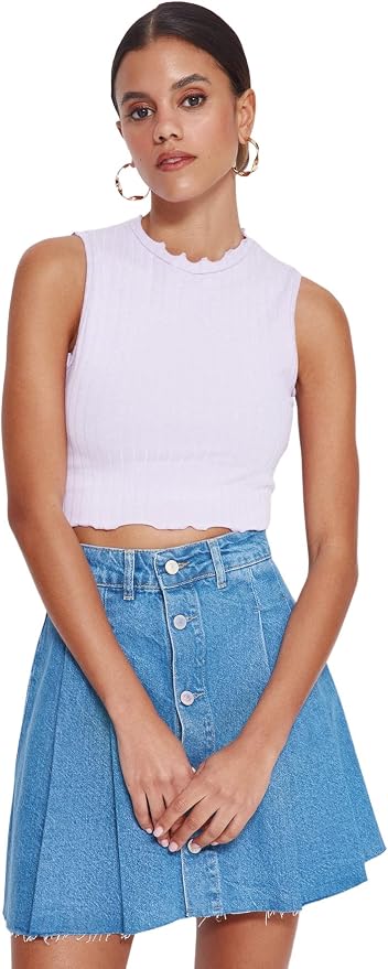Camicia Trendyol Donna In Maglia Kaki - Bluse Corta Aderent