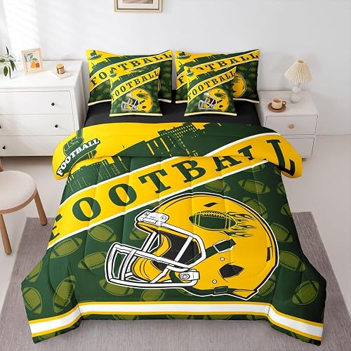 Erosebridal Football Seasonal Helmet Comforter Set with Sheets, Football Bedding