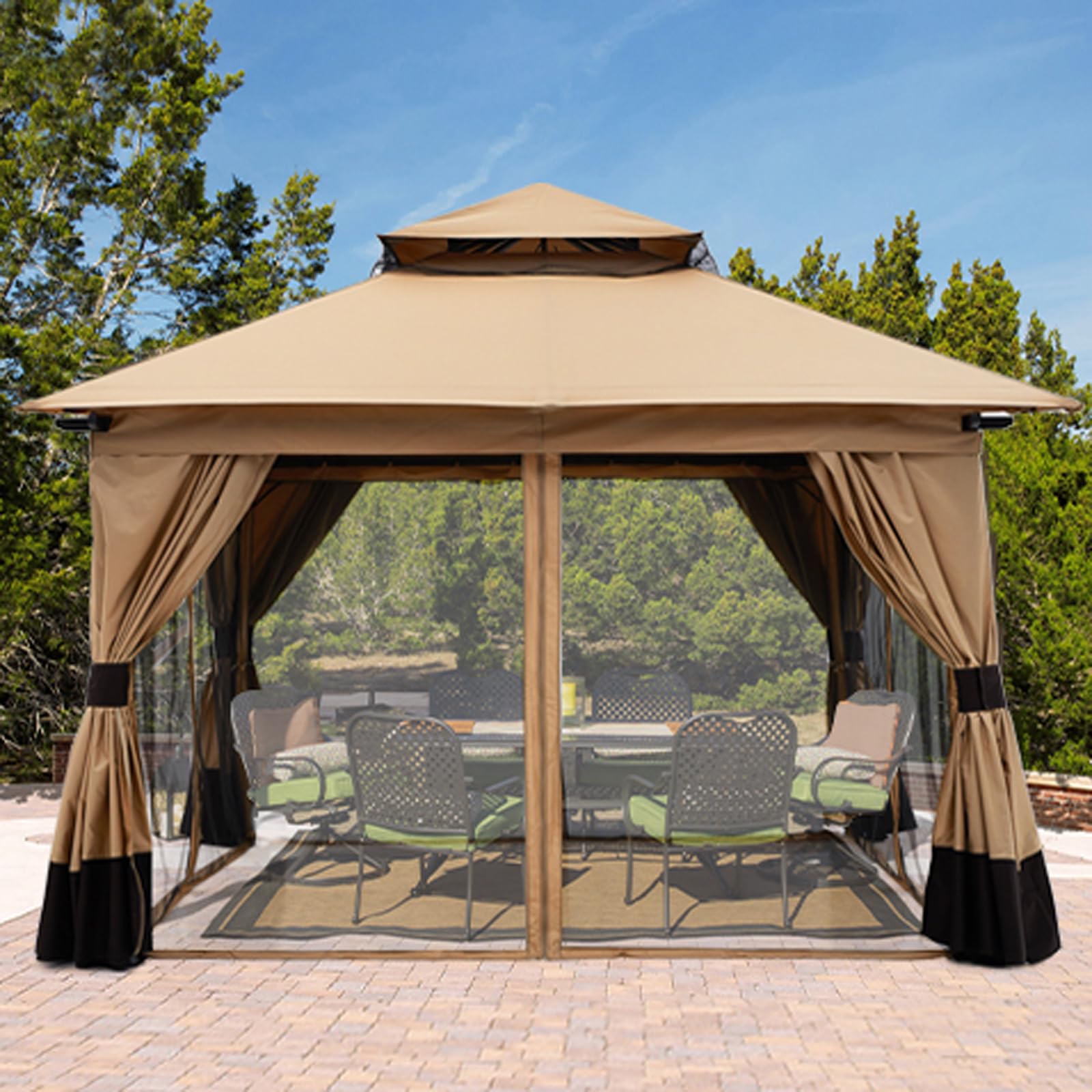 Amazon.com : 10'x10' Patio Outdoor Gazebo with Netting by Amazon.com : 10'x10' Patio Outdoor Gazebo with Netting by