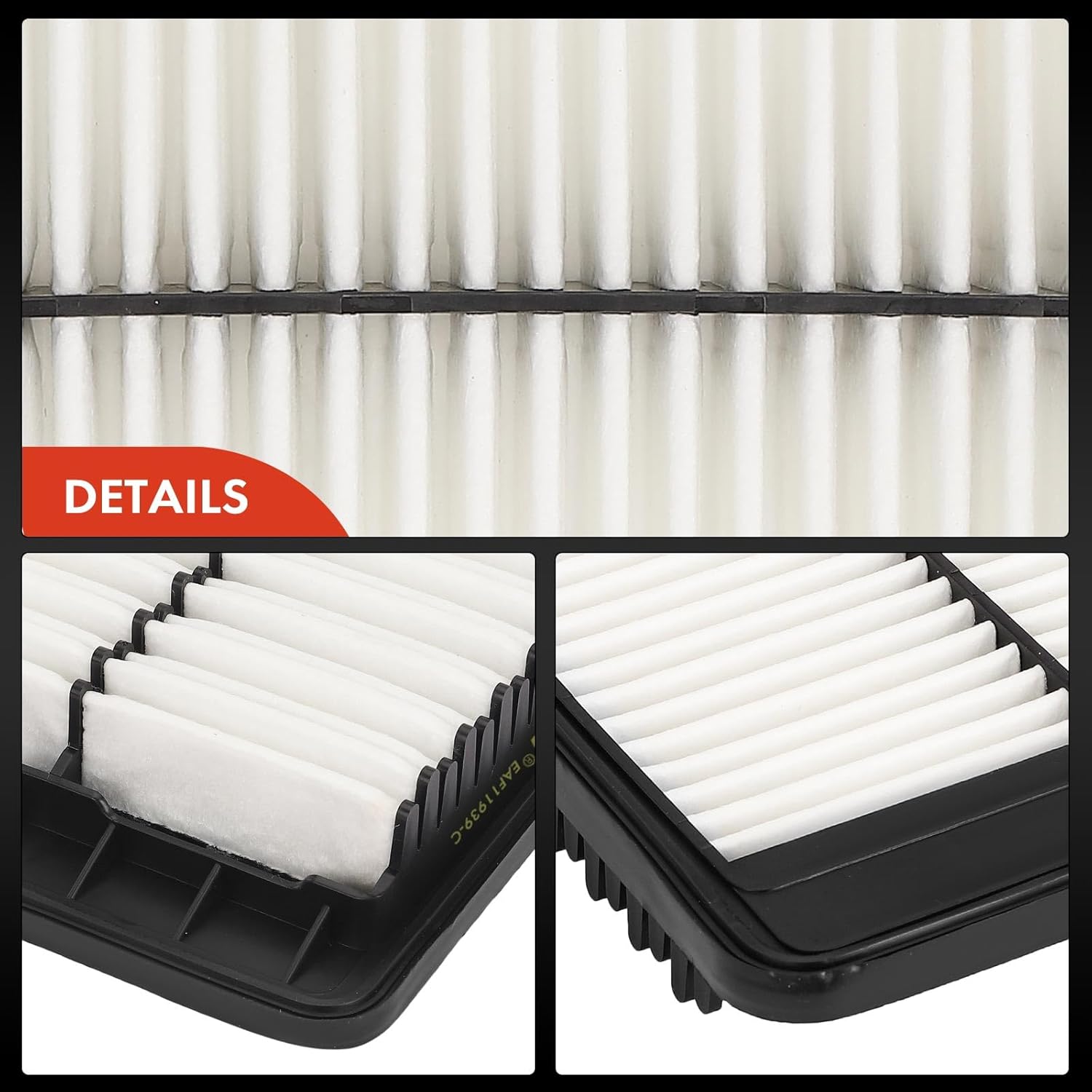 A-Premium 2-PC Engine Air Filter Compatible with Hyundai Genesis 2015-2015 & Genesis G80 2018-2020, G90 2017-2022 & Kia K900 2019-2020, 3.3L 5.0L, Replace# 28127B1000