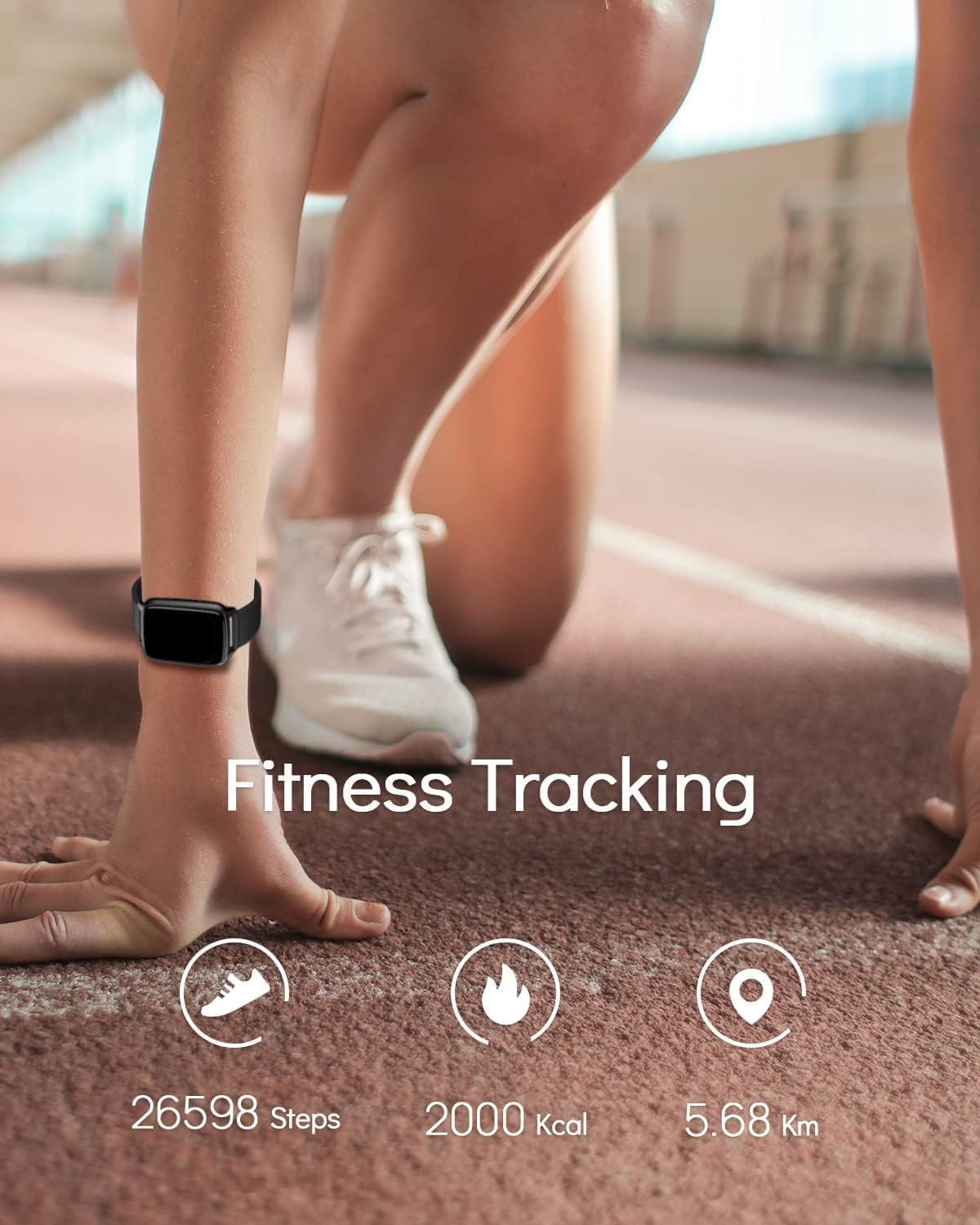 Deeprio Smart Watch 1.69 inch for Android Phones and iOS Compatible iPhone Samsung Men Women HD Screen Oxygen Pleasure Heart Rate Monitor IP68 Waterproof Smartwatch Fitness Tracker Fitness Watch