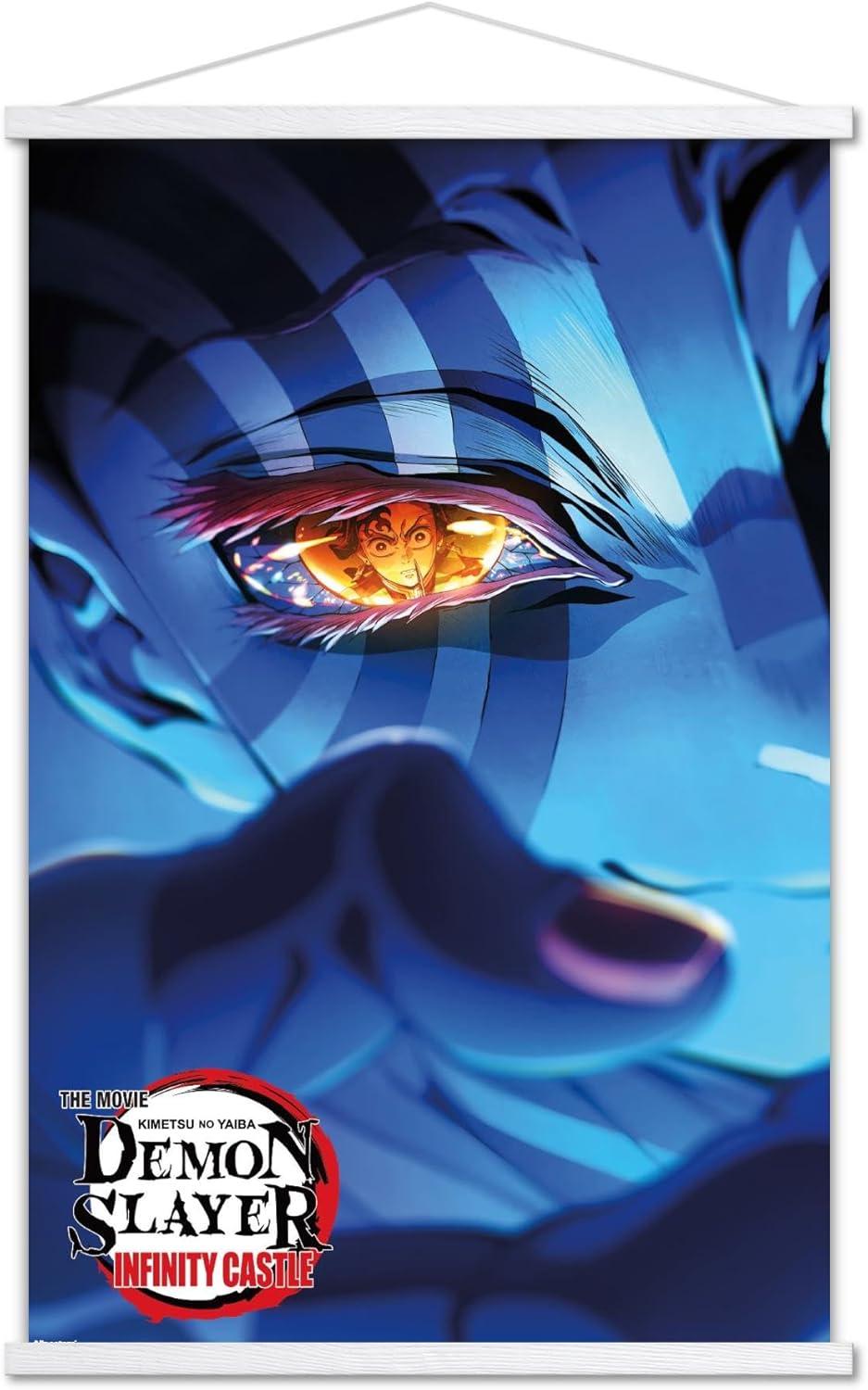 Demon Slayer: Infinity Castle (2025) - Akaza Key Art Wall Poster with Magnetic Frame, 34L" x 22.4W", Print and Black Hanger Bundle