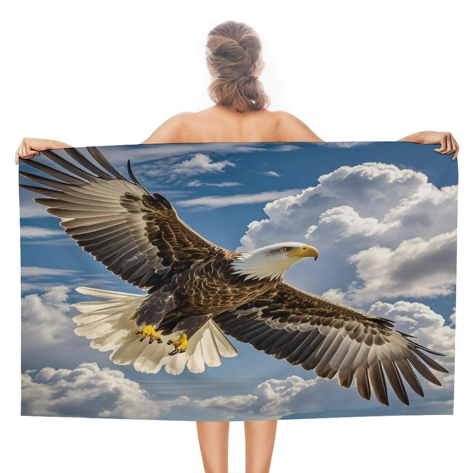 VstaDank an Eagle Beach Towel for Adult Quick Dry Sand Free Swim Towels Soft Large Size Pool Towels Lightweight Oversized Bath Towel for Travel, Camping, Swimming 51 X 31 Inches