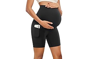 Over-the-Belly Maternity Biker Shorts with Pockets: Ultimate Comfort for Active Moms