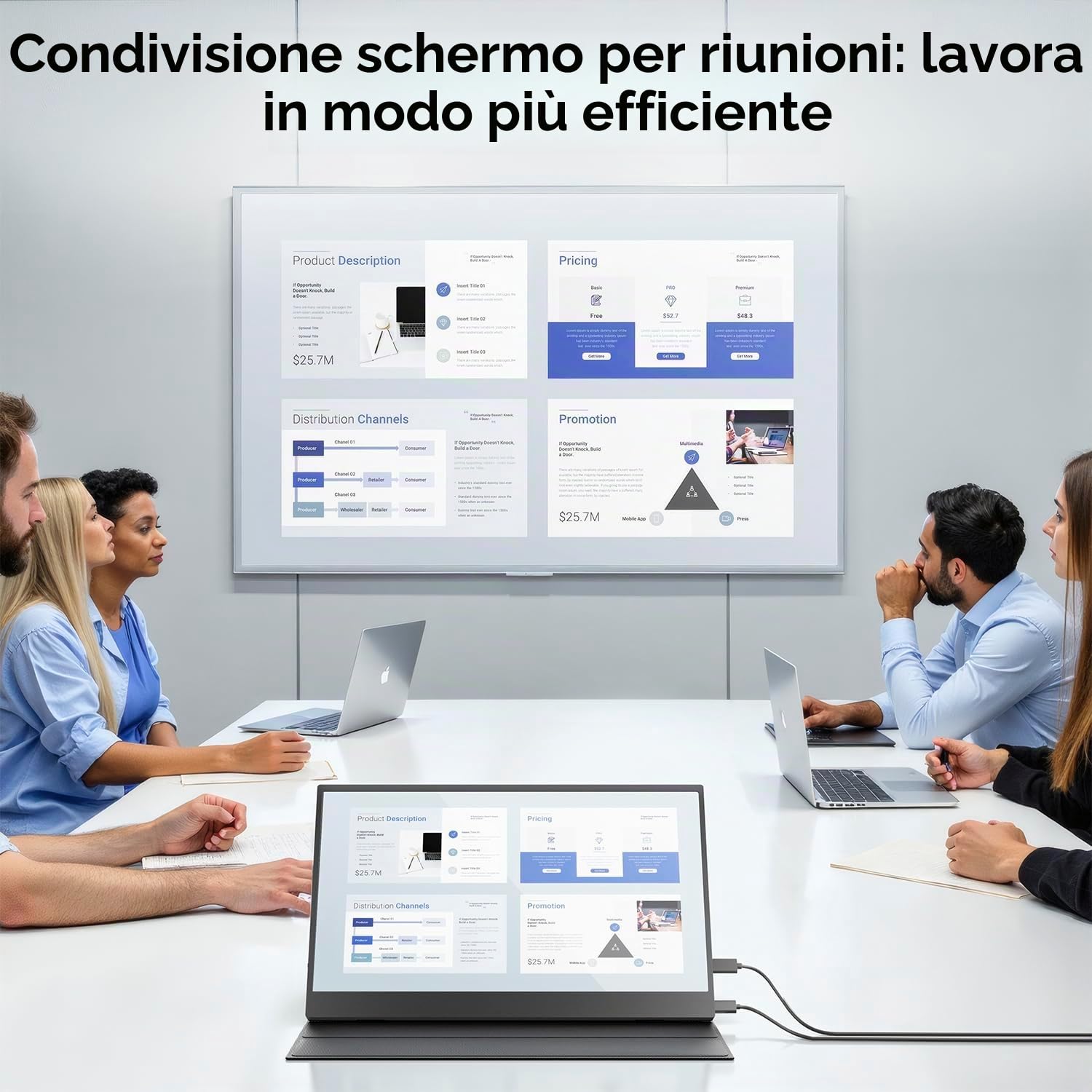 Monitor portatile da 15,6" FHD 1080P 60Hz IPS Dual USB-C e Mini HDMI, monitor da gioco ultra sottile con Smart Cover, Plug & Play per laptop, PC, Mac, telefono, PS5