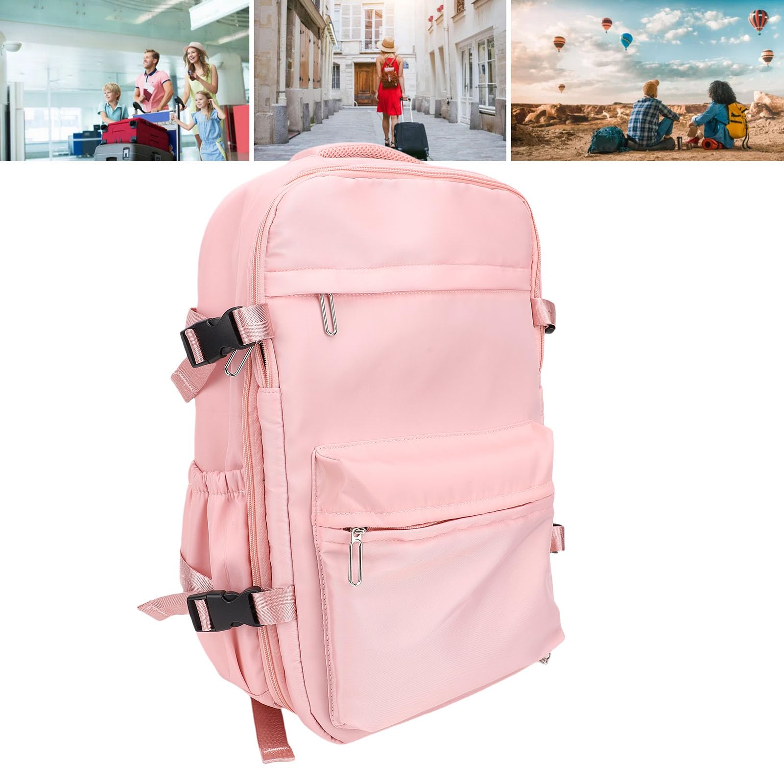Lazmin112 Zaino per Laptop Sottovuoto Resistente Alla Pioggia 27 Litri di Grande capacità Multifunzionale per Viaggiatori D'affari Grigio (PINK)