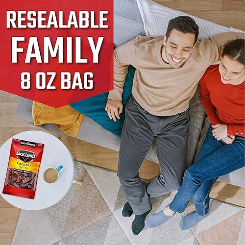 Miniatura 5 de Jack Link's Carne seca de ternera, dulce y caliente + Teriyaki  Sabroso bocadillo de carne, hecho con 100% carne de res  Bolsa de 12 libra (paquete