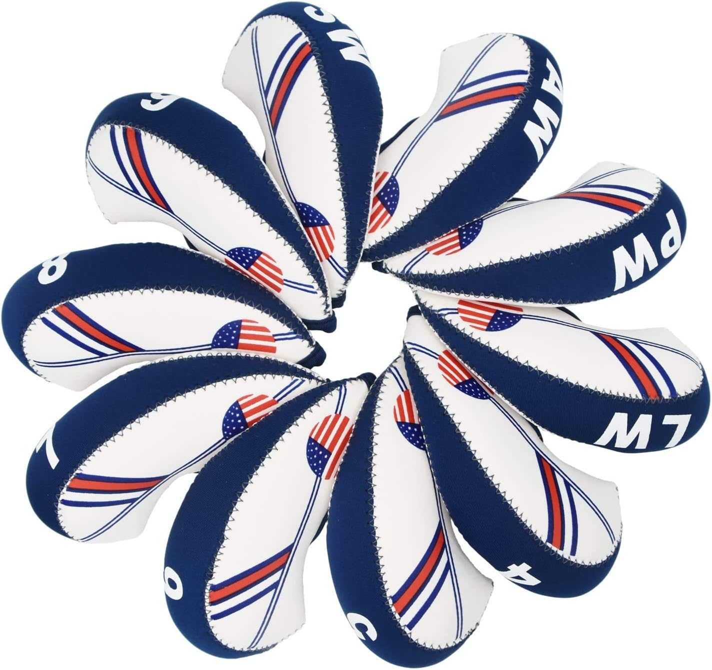 HISTAR Golf Headcovers US Flag Design Golf Club Head Cover Wedge Iron Protective Cover