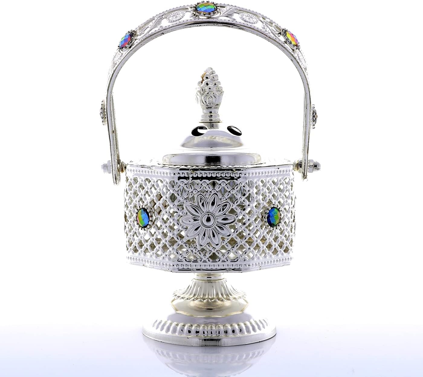 Generic Charcoal Bakhoor Burner RN022S Silver Incense