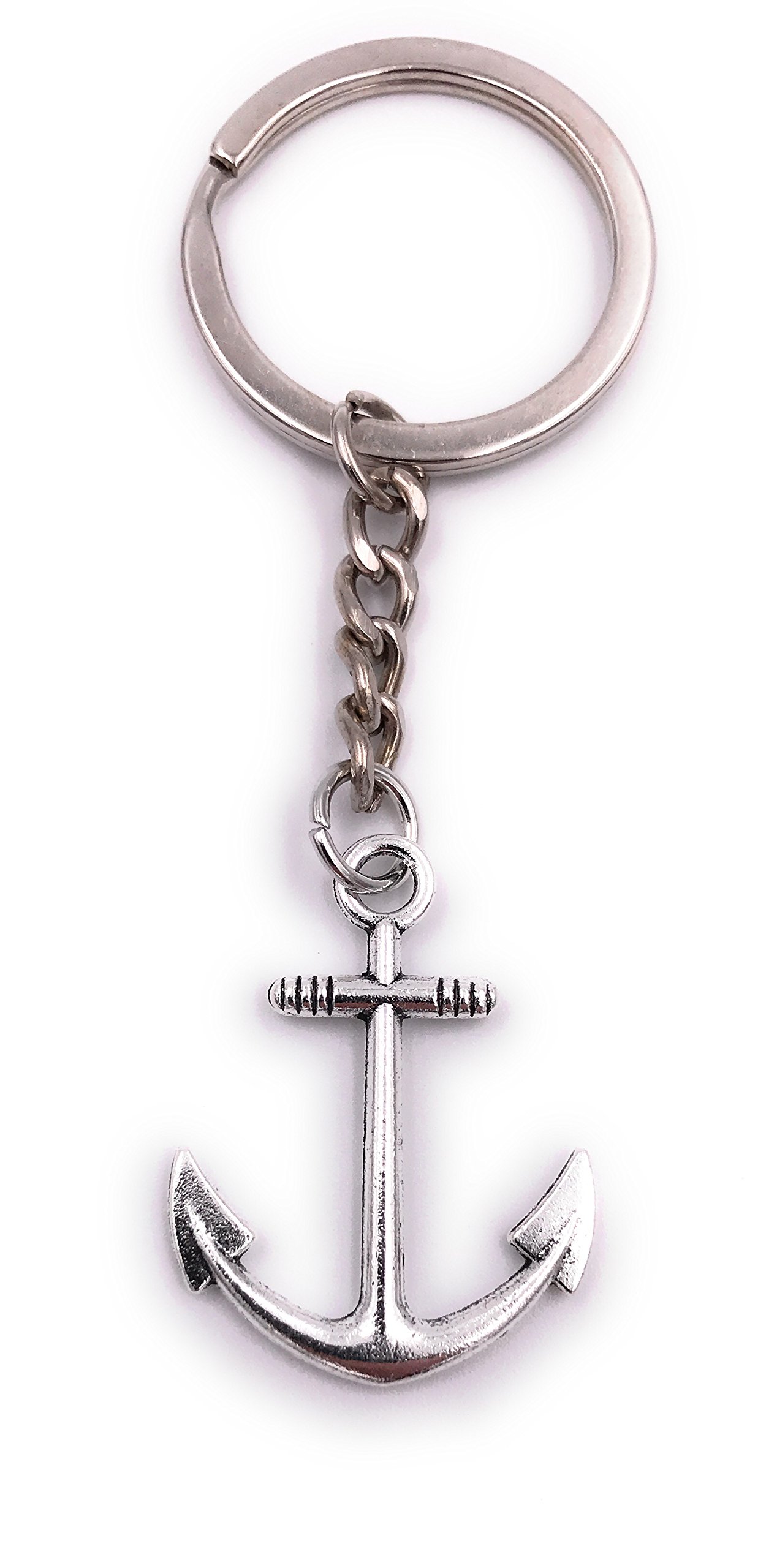 H-Customs Anker Anchor Key Ring Pendant Silver Metal
