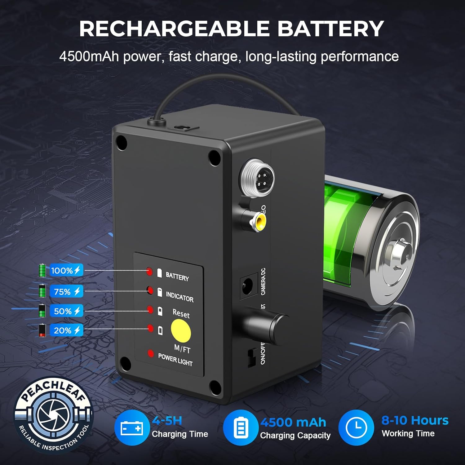 Sewer Camera Self-Leveling 300FT with 512Hz Sonde Transmitter, Built-in Distance Counter with 7MM Cable, 9" HD Screen, Zoom, Portable Wheeled Suitcase Design for Drain, Pipe, and Industrial Use