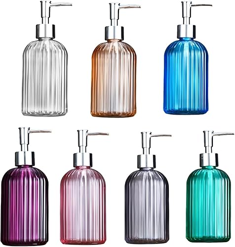 Miniatura 3 de Dispensador de jabón de 135fl oz dispensador de jabón de vidrio recargable para baño encimera de cocina botella dispensadora de jabón líquido vacía