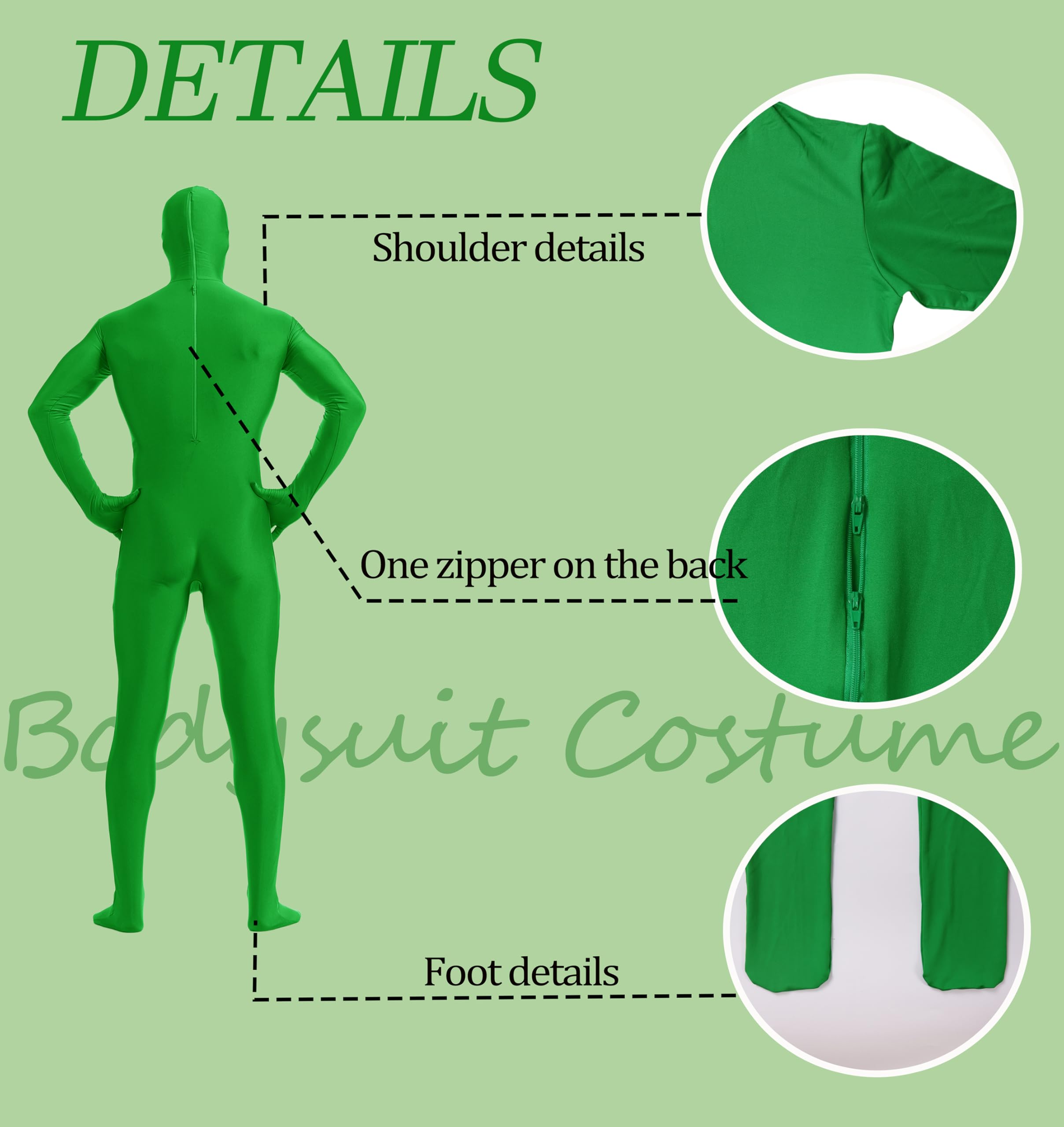 ATHX Disfraz de cuerpo entero de elastano para hombre y mujer, con cara abierta, para adultos, elástico, para Halloween, cosplay, traje Zentai