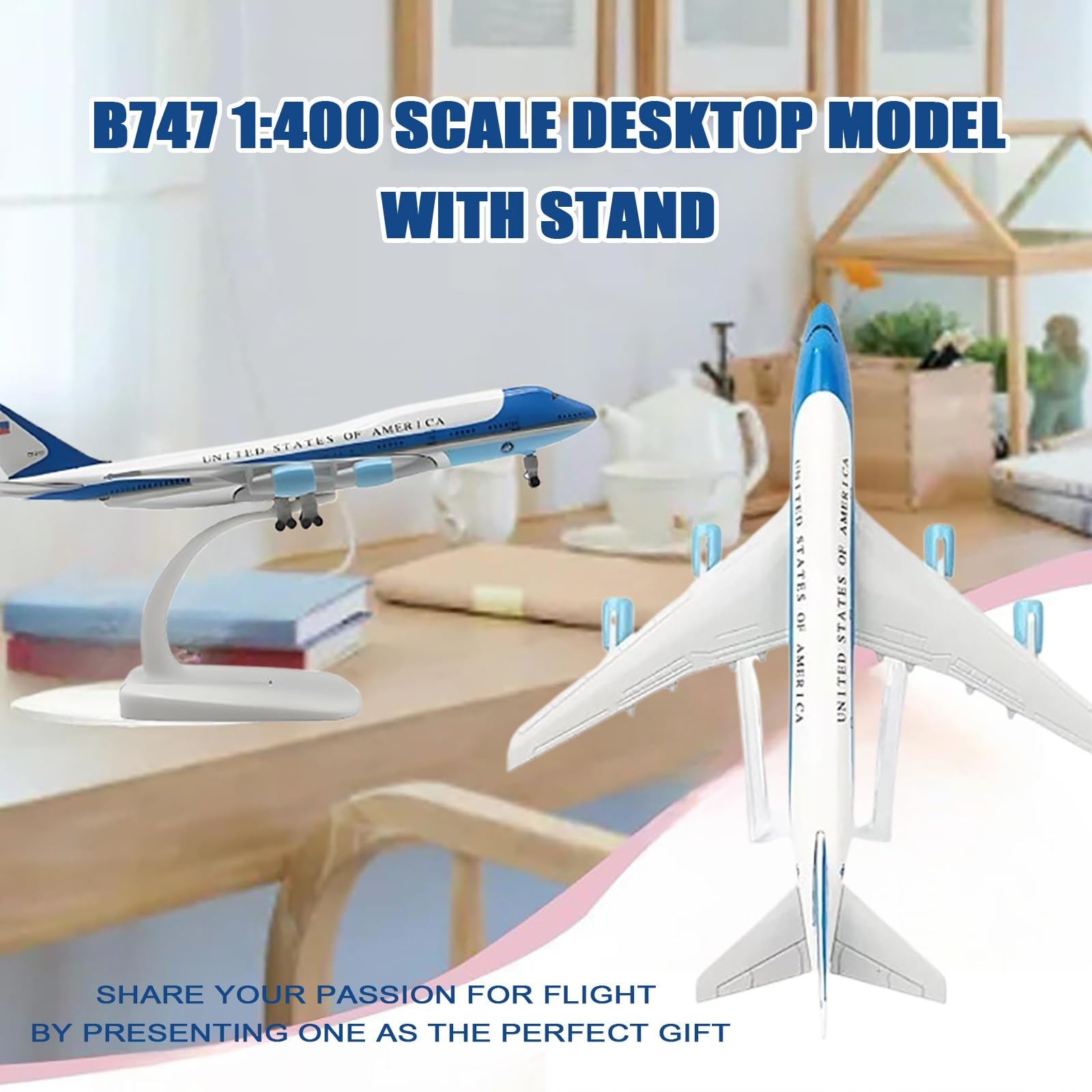 Samolot Air Force One B747 w skali 1/400, modele ze stopu, zestawy samolotów ze stopu odlewania ciśnieniowego ze wsparciem dla entuzjastów lotnictwa, Prezent(B)
