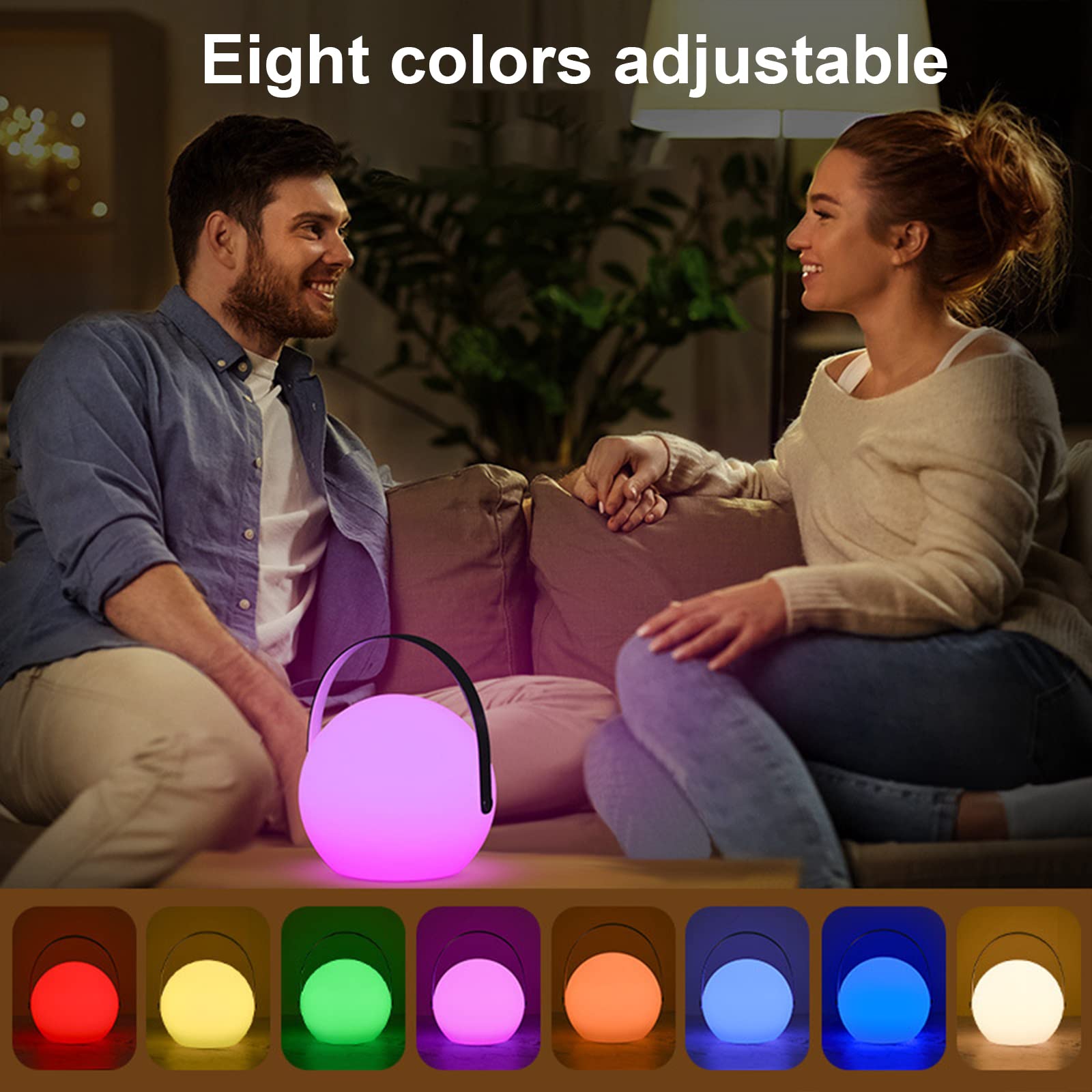 Chambre à Coucher Intérieure Atmosphère Lumière Camping en Plein Air Portable Veilleuse Romantique Simple 8 Couleurs Télécommande Lampe de Chevet Peut Être Chronométrée