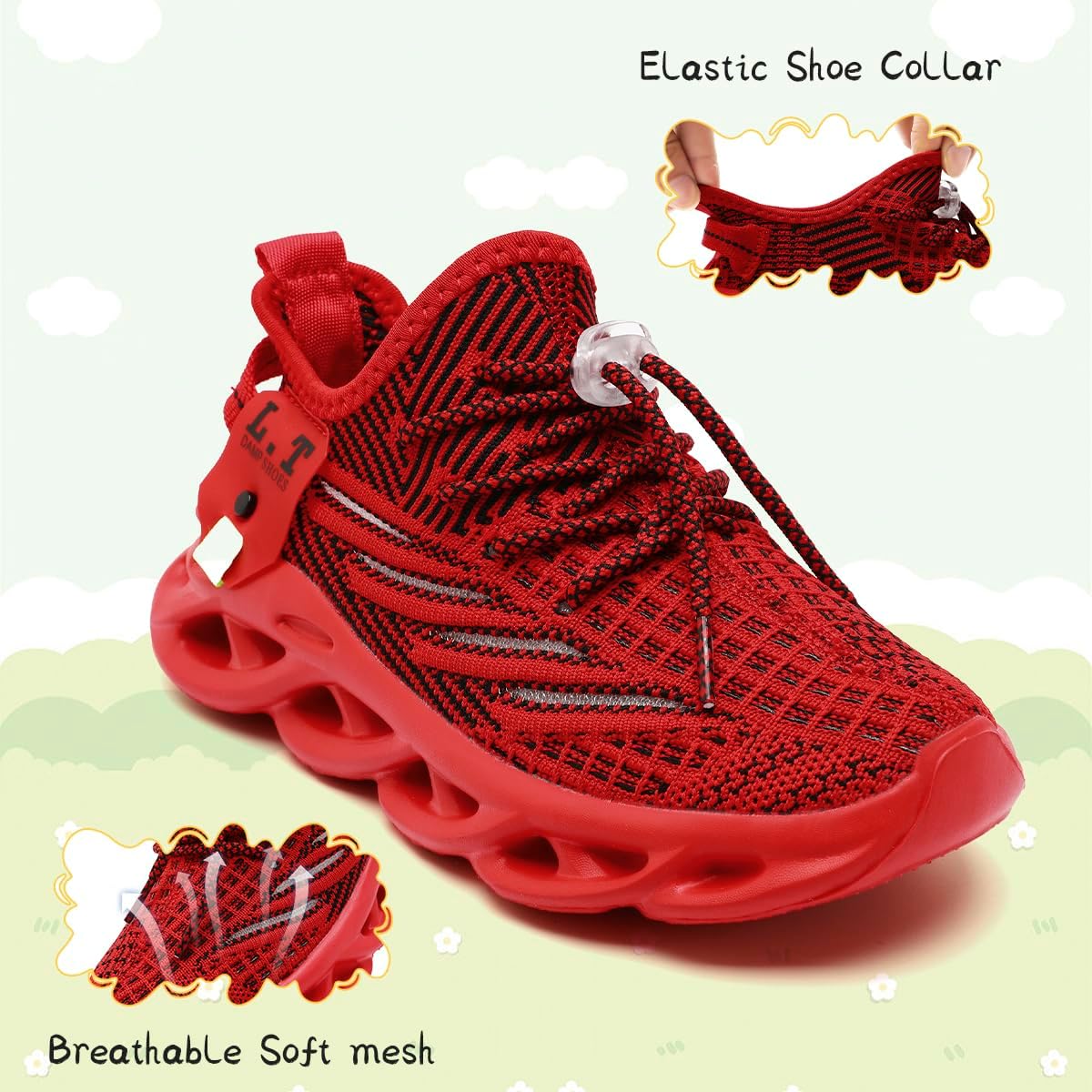 Boys Girls Shoes Slip on Kids Sneakers Running Walking Tennis Casual Lightweight Comfortable Non-Slip Breathable Gym Fashion Shoes for Little Kid/Big Kid