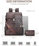 Sac à dos en cuir SYTRAH pour ordinateur portable pour femmes, sac à dos de voyage pour ordinateur de 16,5 po avec pompon