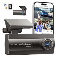 NUASI 4G LTE Dash Cam Telecamera per Auto Anteriore e Posteriore 2K/1080P